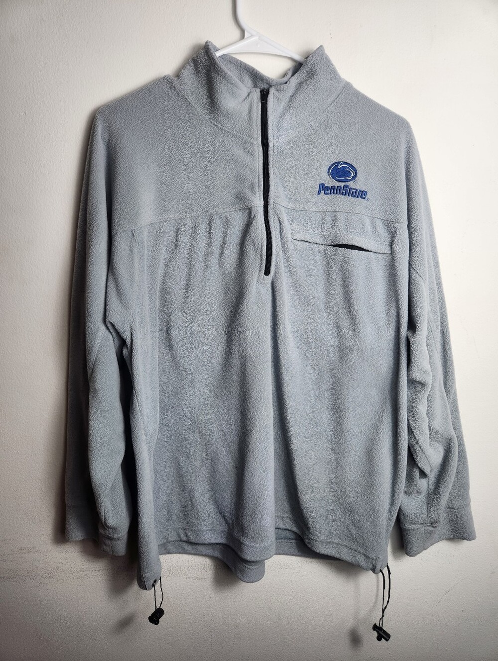 Men's Light Gray Quarter-Zip Fleece Pullover
